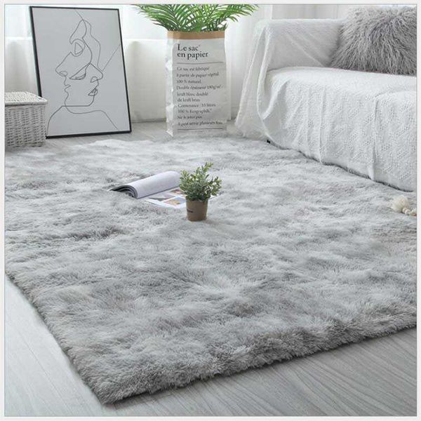 Lange Plüsch Teppiche Moderne Wohnkultur Wohnzimmer Schlafzimmer Flauschige Teppiche Rechteckige pelzige Bodenmatten können maßgeschneidert sein grau weiß 210727