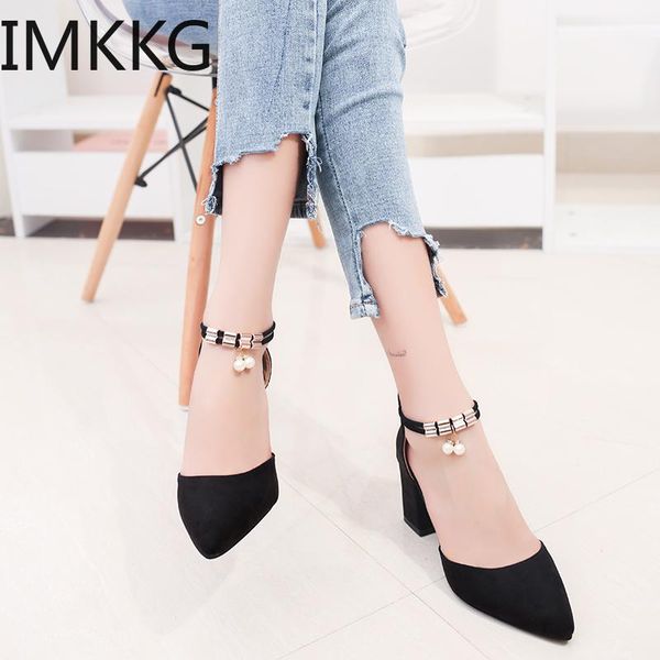 

summer women shoes pointed toe pumps dress high heels boat wedding tenis feminino side with sandals, Black