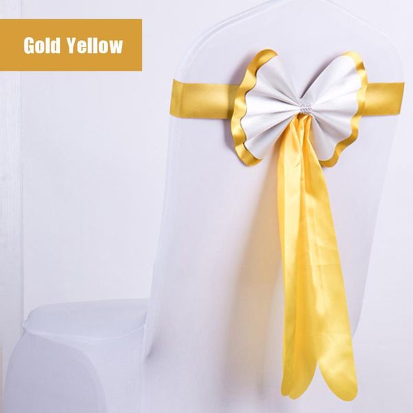 

50pcs/lot modern luxury conference/outdoor show decorative bow tie chair sash for wedding party banqut back decor cover sashes