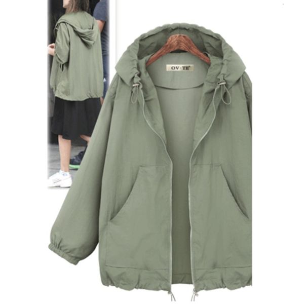 

autumn winter hooded zipper drawstring coat color casual, Black;brown