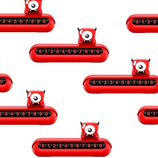 

interior decorations car accessories temporary parking card little devil shape hidden phone number plate for auto decoration vehicle red