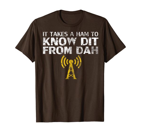 

it takes a ham to know dit from dah ham radio operator gift t-shirt, White;black