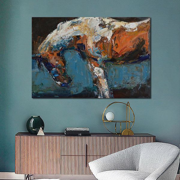 Dipinti astratti di cavalli Poster e stampe di animali Pittura a olio su tela Immagine di arte della parete per la decorazione del soggiorno