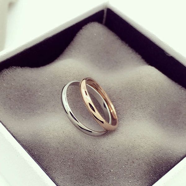 

rose tail women's japanese and korean simple color gold titanium steel chaoren jewelry ring, Black