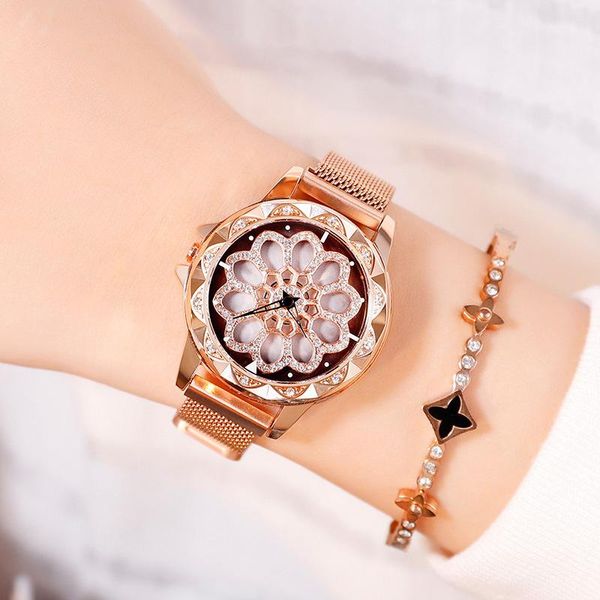 

wristwatches lucky women bracelet watches luxurydial quartz clock fashion relogio feminino 2021 designer, Slivery;brown