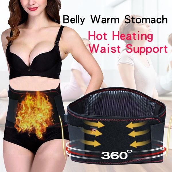 

waist support belt electric warm men women lumbar back exercise belts slimming trimmer, Black;gray