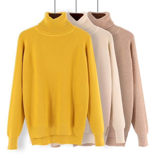 

autumn winter thick lazy wind lapel sweater women short solid color oversized pullover long sleeve bottoming shirt 210520, White;black