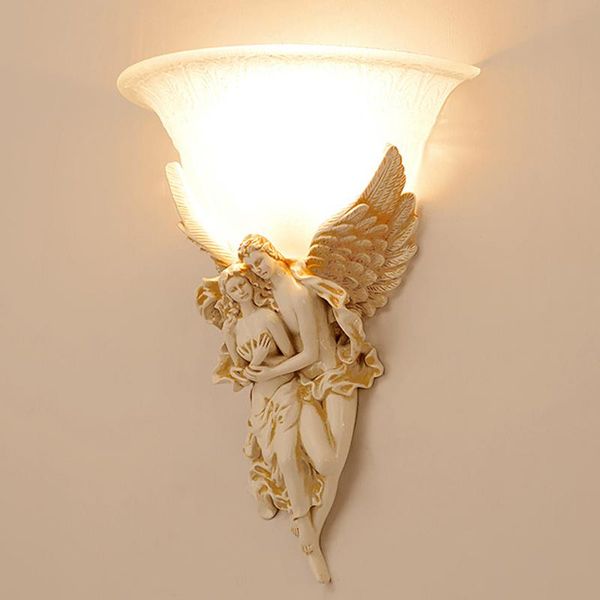 

creative living room background wall light retro home lamp nordic resin bedroom bedside american glass