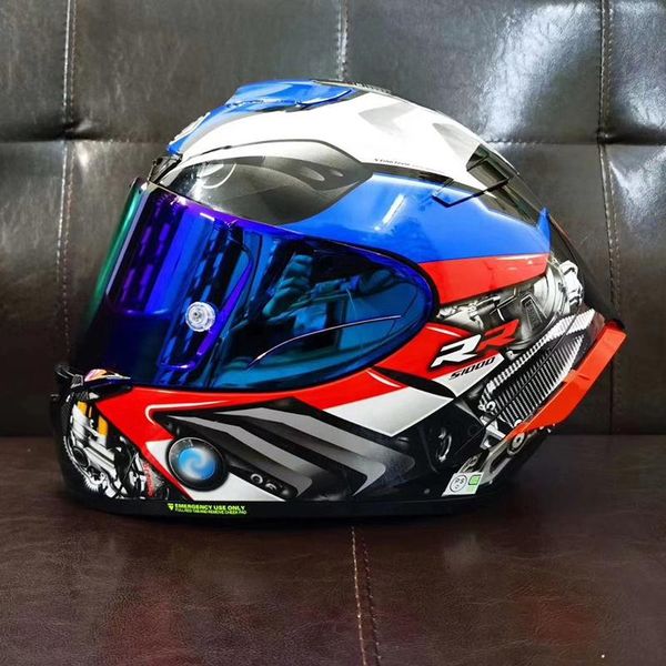 

motorcycle helmets racing motorbike helmet x14 rr blue color riding motocross casco casque full face