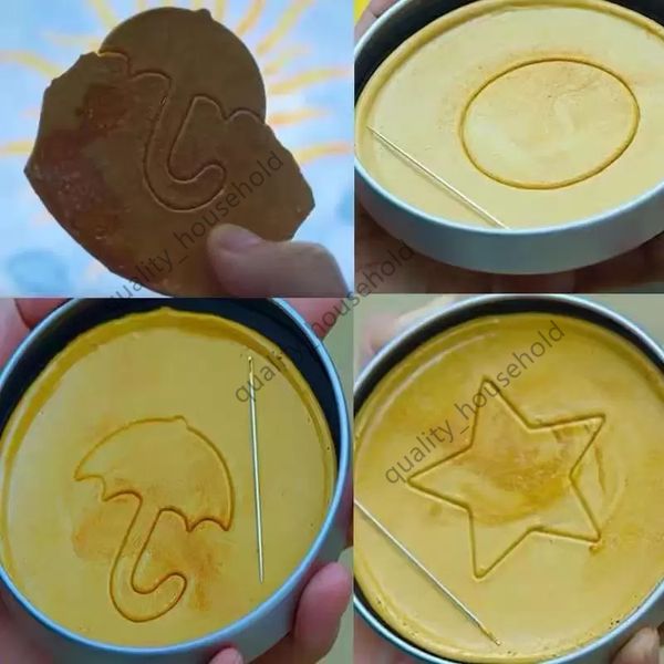 

squid game sugar honeycomb cake biscuit baking moulds 6-piece set full kit dalgona candy recipe round pentagonal star umbrella-shaped triang