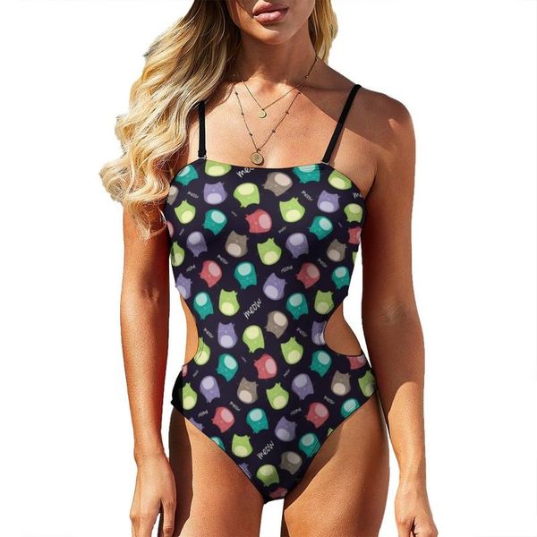 

one-piece suits meow swimsuit cutout women swimwear wholesale modern festival 1 piece bathing suit