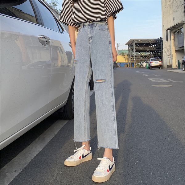 

ytx274 small ins tide design sense niche western female jeans, Blue