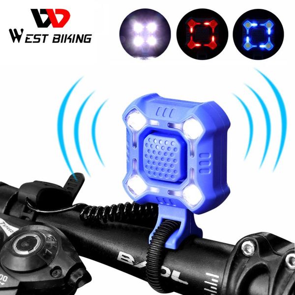 

bike horns west biking 140 db bell 4 lamp cycling light 1200mah electric horn waterproof usb charging loud alarm security bicycle
