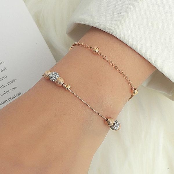 

beaded, strands 2021 beaded women's bracelet shambhala double chain fashion retro geometric metal round bead ladies, Black
