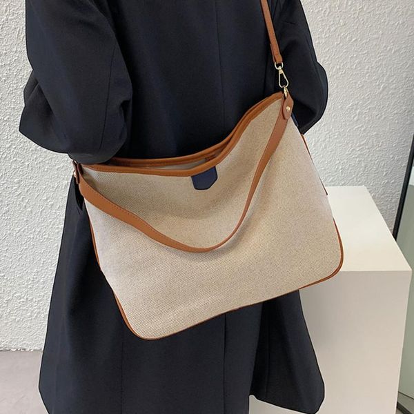 

evening bags women canvas tote bag 2021 design soft shoulder high capacity messenger handbag female big light crossbody shopper