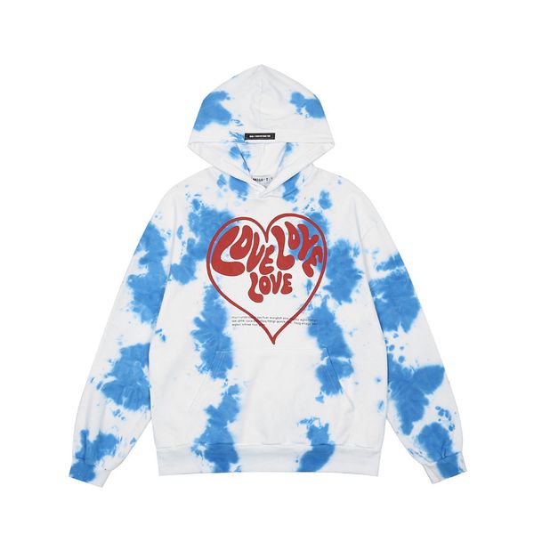 

sweatshirts love letter print tie dyed mens bf harajuku fashion brand loose long sleeve pullover hoodie, Black