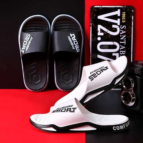 

elling cool slippers male female summer outdoor beach shoes new casual breathable flip flops man non-slip pvc indoor bathroom designer class, Black