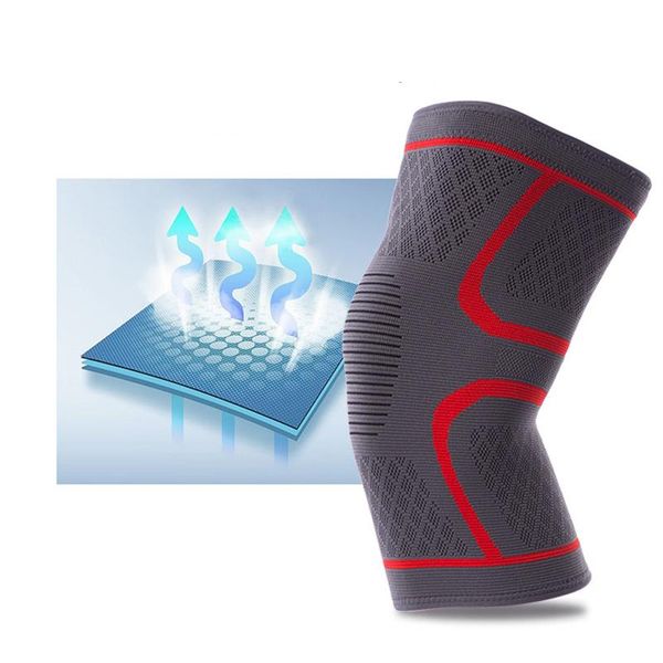 

elbow & knee pads chaoba 1pcs sports brace breathable elastic compression pad nylon silicone filled, Black;gray