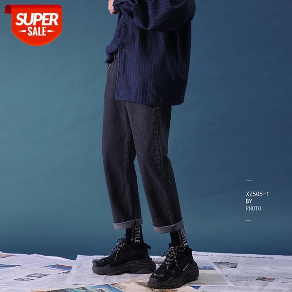 

2020 men's fashion classic style denim casual straight pants stretch loose blue/black jeans brand high-quality trousers -2xl #qe4y