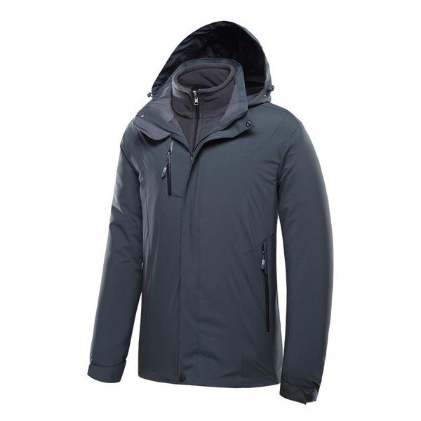 

men's jackets 2021 winter waterproof 2 in 1 jacket outdoor sports warm inner fleece coat hiking camping trekking skiing male ski, Black;brown