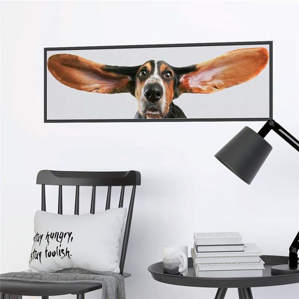 

wall stickers cute dog portrait home decoration diy animal mural art kids room bedroom vivid 3d puppy decals poster