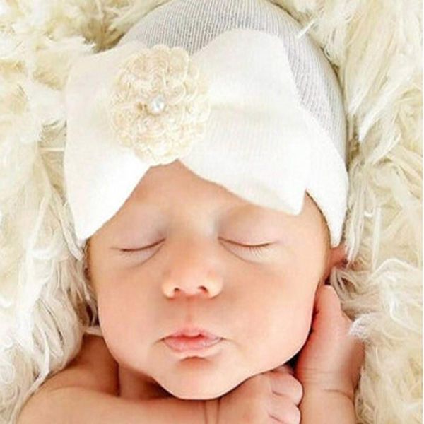 

caps & hats 1 pc born baby hat infant toddler warm winter autumn striped soft beanies bow, Yellow