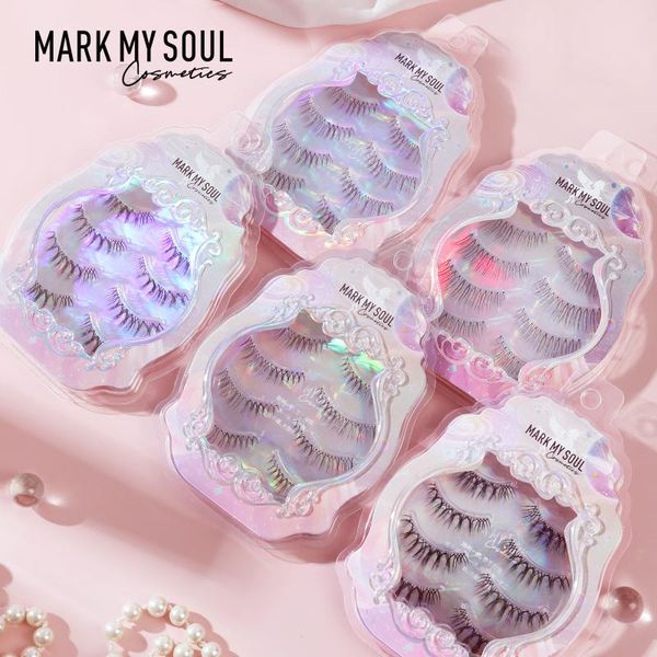 

-4 pairs 3d faux mink lashes natural false eyelashes fluffy soft wispy volume cross reusable eyelash extension silk