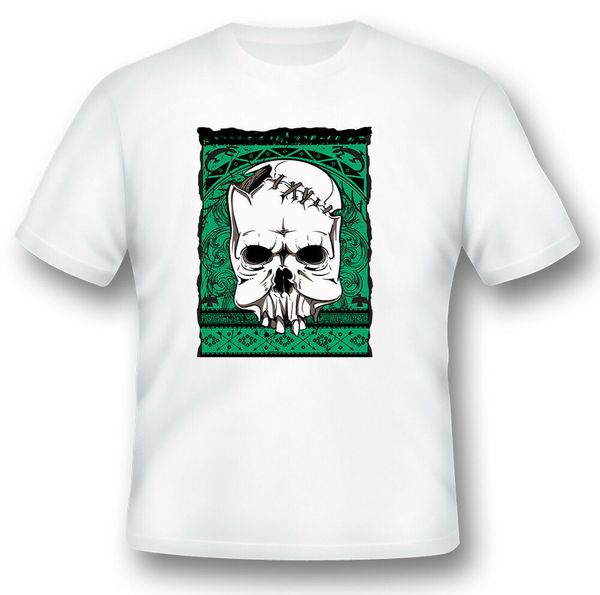 

native skull black or white tee, White;black