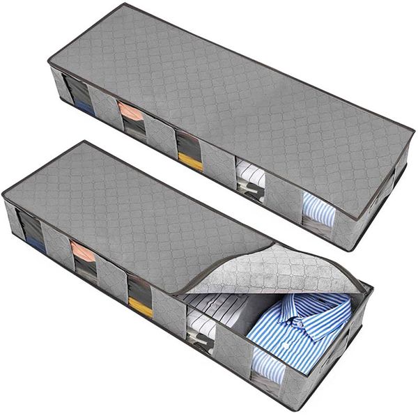 

underbed storage bags containers clothes under bed bag for 2 pcs clothing & wardrobe