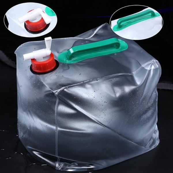 

buckets collapsible water bag folding transparent jug drinking container 20l/10l carrier bucket grade outdoor camping storage
