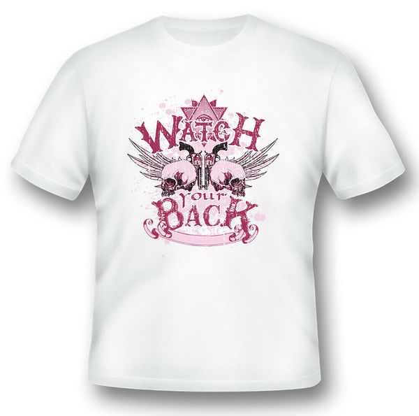 

watch you back guns all seeing eye black or white tee shirt, White;black