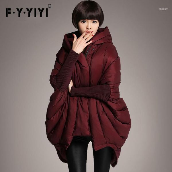 

women's down & parkas women white duck long jacket winter thick fashion vintage cape design coat warm snow outwear ladies outerwear1, Black