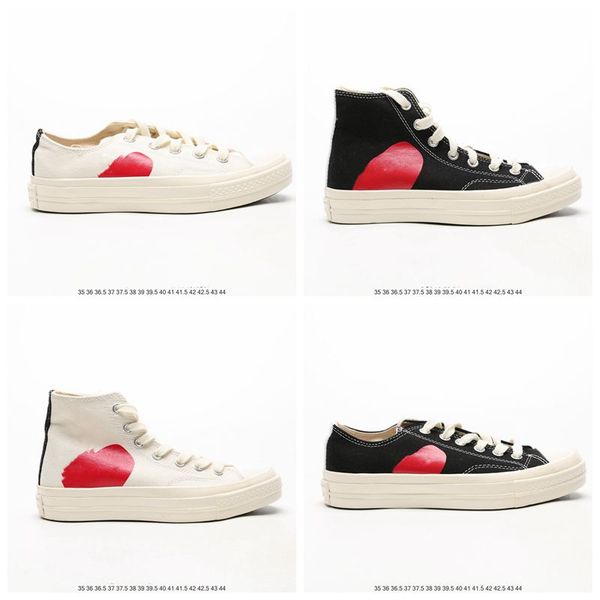 

mens commes des garcons play chuck 1970 sneakers for girl tayler vulcanized casual shoes boy skateboarding womens skate size 35-44, Black;red