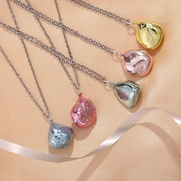 

chains stone fashion necklace pendant girls irregular diy clavicle charm designer jewelry exquisite goth, Silver