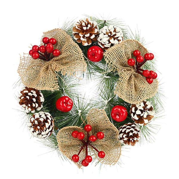 

decorative flowers & wreaths garland wedding decor pine needles wreath pvc red ball plastic 2022 christmas door ornaments party supplies dec