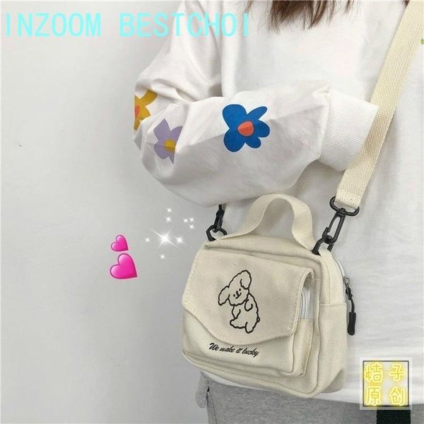

waist bags ladies fashion canvas small square men bag version multifunctional cute one-shoulder diagonal mobile phone package fanny pack