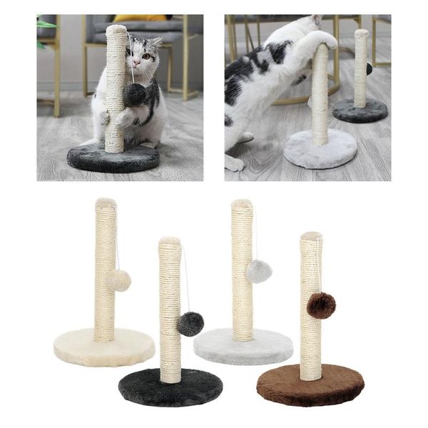 

cat toys scratching post, kittens large medium cats scratcher with dangling ball to save your furniture, scratch pillar tree