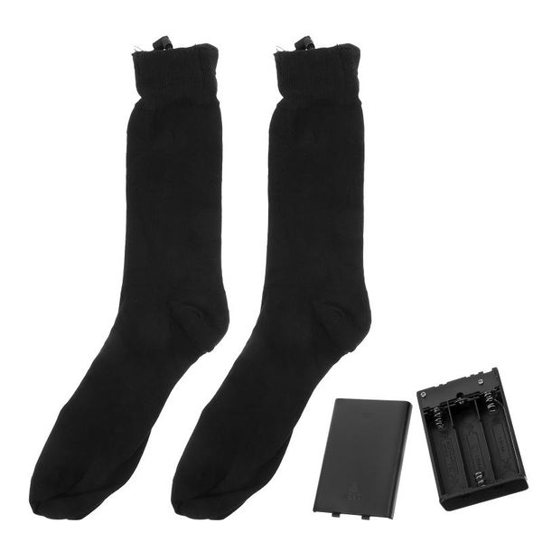 

sports socks 1 pair of electric with battery box thermal thick cotton, Black