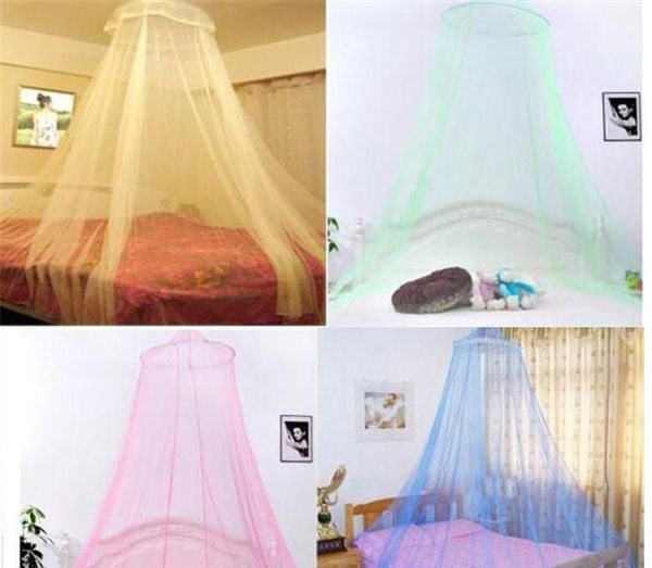 

2021 elegant round lace insect bed canopy netting curtain dome mosquito net new house bedding decor, White