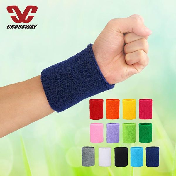 

wrist support crossway cloth cotton sweatband sports tennis yoga wristband arm sweat absorb sleeve towel band bracers wrap, Black;red