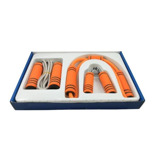 

jump ropes 2/3 piece set home fitness pve handle silicone grip a skipping rope + gripper tensioner / b
