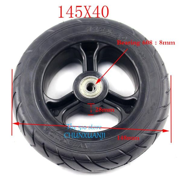 

motorcycle wheels & tires 2cs 145x40 airless wheel for electric skateboard longboard with pulley 6 inch tyres scooter solid