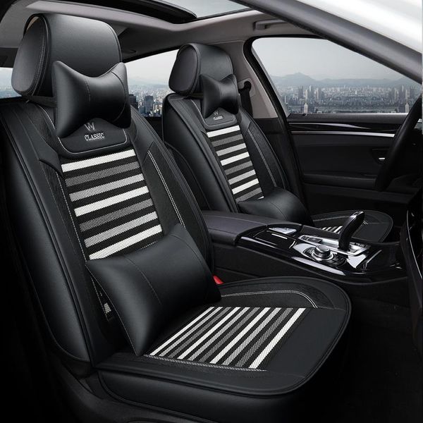 

design stripe leather car seat covers luxury cushion 5 styling accessories