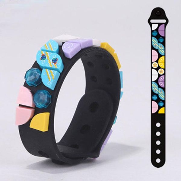 

charm bracelets diy dot building block children's bracelet education toy gift for women jewelry, Golden;silver