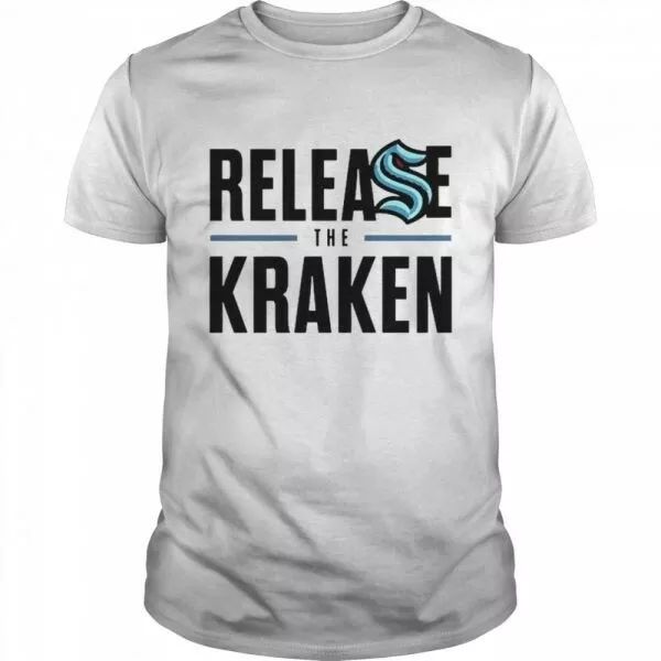 

release the kraken t-shirt, White;black