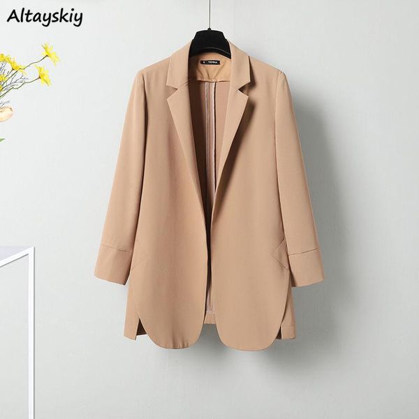 

women's suits & blazers women simple 4 colors elegant feminine leisure solid large size loose office lady spring trendy all-match, White;black