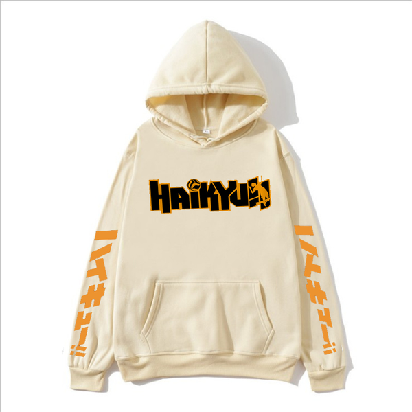 

men's hoodies & sweatshirts japan anime haikyuu prints mens fashion hoody hip hop fleece crewneck pullovers cute clothing man, Black