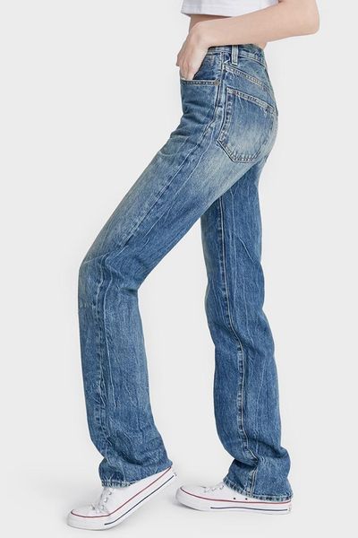

women's jeans high waist women wide-leg 2021 autumn winter fashion denim pants with pockets wild stylish clothes, Blue