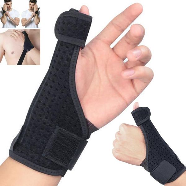 

1pcs fitness hand brace wrist support elastic adjustable bandage belt thumb gym strap sports safety protector lightweighted, Black;red