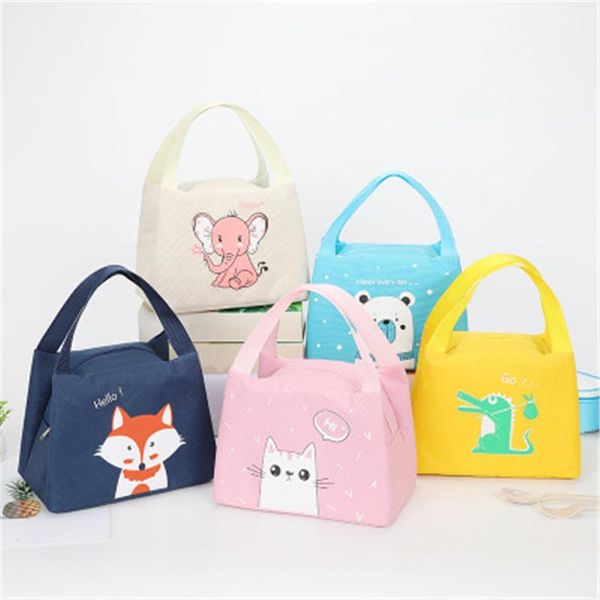 

dinnerware sets portable insulated thermal picnic lunch bag box tote cartoon fresh cooler bags pouch for women girl kids children